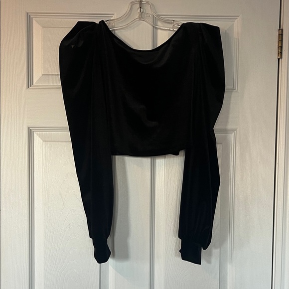 NWT - Topshop Elegant Black Long Sleeve Blouse - Picture 6 of 6